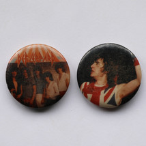 Vintage 1980s Def Leppard Button Pin Badges 1.25&quot; Rock Metal x2 - £5.06 GBP