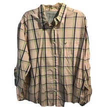 American Eagle Outfitter Men’s XL Beige Plaid Long Sleeve Button Up Cott... - $14.85