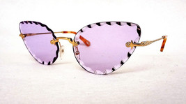 CHLOE Women&#39;s Sunglasses CE157S 852 Gold/Purple Scalloped Cat Eye ITALY ... - $175.00