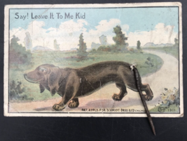 Vintage 1911 Schmidt Bros Happy Dachshund w/ Metal Spring Coil Tail Postcard - £9.74 GBP