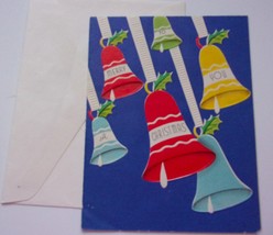 Vintage Merry Christmas To You Bells Greeting Card Unused With Envelope - £4.74 GBP