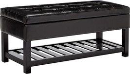 FIRST HILL FHW Ottoman Bench Storage, 43.5 by 17 by 18.1 inches (LxWxH), Black - £128.42 GBP