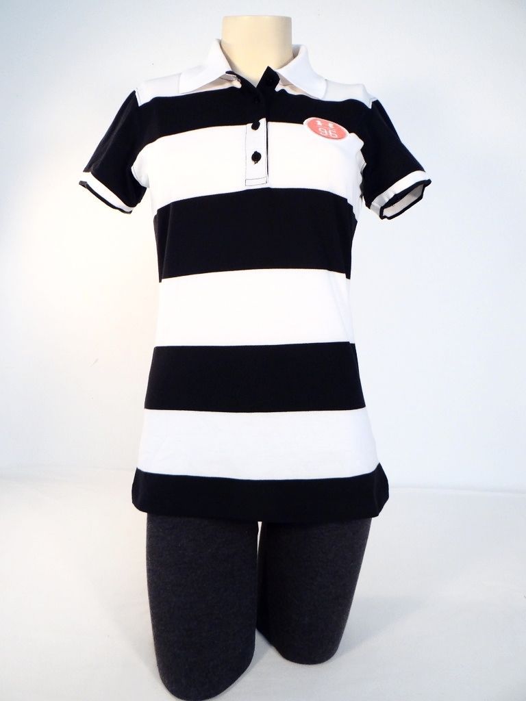 Under Armour Semi Fitted Black & White Stripe Short Sleeve Polo Shirt Womans NWT - $74.99