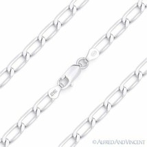 4.5mm Open Link Italian Cable Chain Necklace in Solid .925 Italy Sterling Silver - £38.50 GBP+