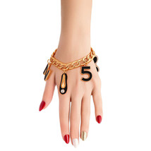 Gold Black Luxury Shoe Charm Bracelet - $45.99