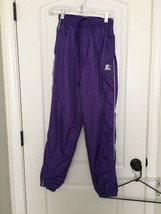 Starter Women&#39;s Purple White Athletic Windbreaker Track Pants Size Small - £23.44 GBP