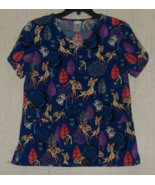 EXCELLENT WOMENS Disney BAMBI &amp; FRIENDS SCRUBS TOP  SIZE S - $31.79 CAD