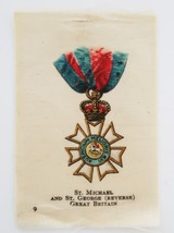 1910&#39;s Tobacco Silk St. Michael &amp; St. George (Reverse) Medal  # 9 in Series - $9.99