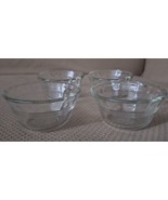 Vtg 4 Pyrex 463 Scalloped 3 Ring Clear Glass Dessert Cups Bowls 6 oz 2&quot;H... - £8.09 GBP