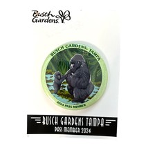 Busch Gardens Tampa 2024 Pass Member Button – Gorilla &amp; Baby Design – 2.5&quot; - $9.00