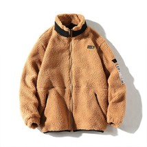 Men Harajuku Jacket New 2022 Mens Winter Fleece Windbreakers Hip Hop Japanese St - £223.17 GBP