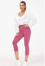 Women&#39;s Yoga Leggings with Two Sports Legging Pants Pink Xl - $17.70