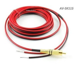15Ft Cablesonline 18 Awg Speaker Wire Single Cable With Rca Male Plug, A... - £22.94 GBP