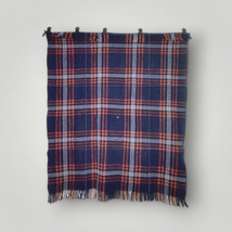  Vtg Antique Pendleton Cayuse Indian Blanket Plaid Fringe Red Blue White... - £268.35 GBP