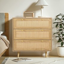 Anmytek Dresser For Bedroom With Three Drawers, Contemporary Wood Three Drawer - £184.67 GBP