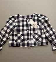 18-24M Janie and Jack Girl Gingham Cropped Jacket Merchant Marine BNWTS $69 - $29.99