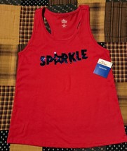 &quot;Celebrate&quot; Brand ~ SPARKLE ~ Red Cotton Tank Top ~ Girl&#39;s Size Medium (... - £17.58 GBP
