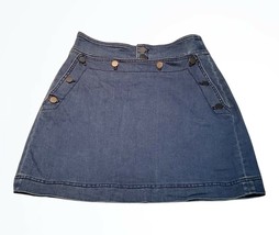 Club Monaco Blue Jean Sailor Style Skirt With Black Buttons Size 4 Waist... - $37.99
