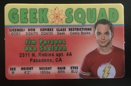 Sheldon Drivers License Novelty Joke ID Jim Parsons Big Bang Theory Geek Squad - £7.01 GBP
