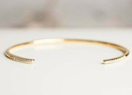 0.20Ct Round Cut D/VVS1 Diamond Bangle Bracelet in 14K Yellow Gold Finish - £127.04 GBP