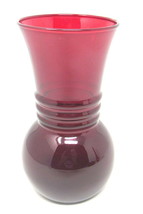 Royal Ruby Glass Vase Anchor Hocking 6 1/2&quot; Flower Retro Vintage US Seller - £18.24 GBP