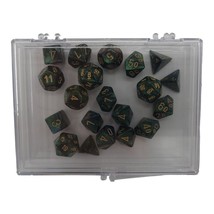 Chessex 10mm Scarab Jade Gold Green Plastic Polyhedral Dice Set 20 Pieces - £31.30 GBP
