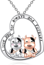 Friendship Necklace 925 Sterling Silver Cute Animal Pendant Friendship Necklace - £33.68 GBP