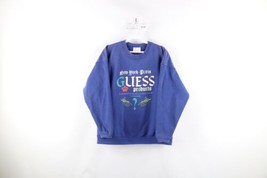 Vtg 80s Guess Georges Marciano Womens OS Distressed Old English Sweatshirt USA - £47.00 GBP