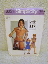 Simplicity #8051 Uncut Sew Pattern Size 14 Girls&#39; Jiffy Top-Stitched Pantdress - £3.39 GBP