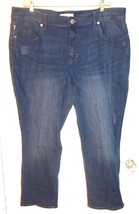 Plus Size 24W - NWT$68 Rock &amp; Republic Blue Jean &quot;Double Time&quot; Capri Denim Jeans - £38.93 GBP