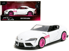 2020 Toyota Supra White Metallic w Pink Wheels Pink Slips Series 1/32 Diecast Ca - £16.43 GBP