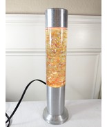 Vintage Cylinder gold Glitter Lava Lamp KL-239 confetti silver metal bas... - $5,131.85 MXN
