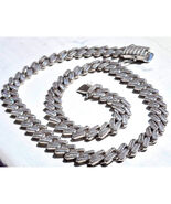 STUNNING MEN&#39;S 925 STERLING SILVER AND MOISSANITE NECKCHAIN NECKLACE SKY - €949,02 EUR