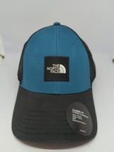 The North Face TNF™ Box Logo Trucker Hat Moroccan Blue Black NWT - £22.92 GBP