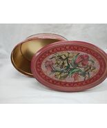 *Empty Tin* Vintage Lotus Leaves And Flowers Oval Tin 4 1/4&quot; X 6 3/4&quot; X ... - $21.24 CAD