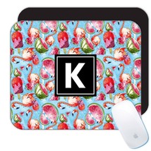 Watercolor Flamingo : Gift Mousepad Pattern Bird Watermelon Painting Slice Kitch - £10.22 GBP+