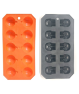 Halloween Pumpkin & Skulls Ice Cube Trays Flexible Plastic Candy Chocolate Molds - $11.87