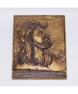Vintage Christian Folk Art 12x15 Wood Carved Jesus Christ - THY WILL BE ... - £23.26 GBP