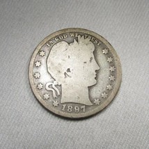 1897-O Silver Barber Quarter GOOD Coin AK163 - £30.38 GBP