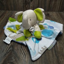 BLANKETS &amp; BEYOND Baby Lovey Elephant Blue White Gray Security Blanket P... - £12.16 GBP