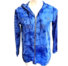 Zenergy Chicos 1 M/8 Blue Embellished Zip Hoodie Jacket TieDye Thermal Sparkly - £20.58 GBP