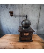 Kaffee Burnished Copper and Wood Hand Crank Coffee Bean Grinder with Drawer - $81.42 CAD