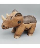 Vintage Carved Wood Folk Art RHINO whimsical African Safari Animal - $942.26 MXN