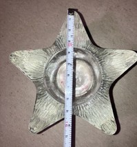 Star Shaped Candle Holder Indiana Glass Textured Clear Heavy - £4.65 GBP