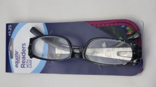 Equate Readers With Case +1.25 Strength Poppy Black 053741 Eye Glasses - $7.43