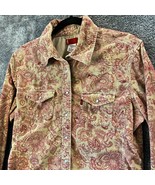 Levis Shirt Womens Large Red Paisley Pearlsnap Rodeo Cowgirl Western Lon... - £15.59 GBP