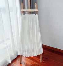 Mid-Length - Pleated Chiffon Skirt - Brown - Custom Plus Size by Dressromantic image 3