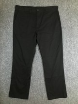 George 36x32 Casual Mens Dress Pants Size 36 Black Soot Straight Leg Workwear - $14.65