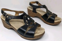 Dansko Sigrid Sandals Women’s Size 39 Strappy Black Leather Ankle Strap ... - £23.18 GBP