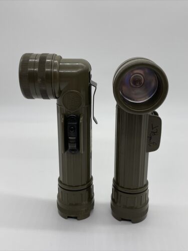 2 Fulton MX-991/U U.S. Army Angle Flashlights Both Work W/Extra Bulbs - $18.69